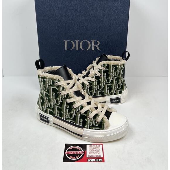 Dior Other - Size 37EU/5M - Dior b23 Oblique Olive Tapestry High Top Sneakers🫒Retail $2,050!